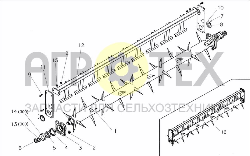 Чертеж SPIKE ROLLER