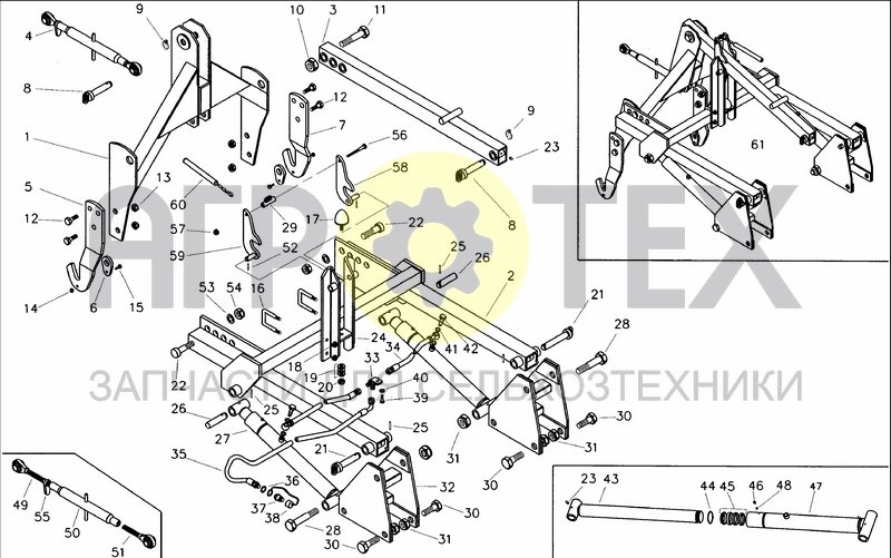 Чертеж HYDRAULIC SEEDER HITCH