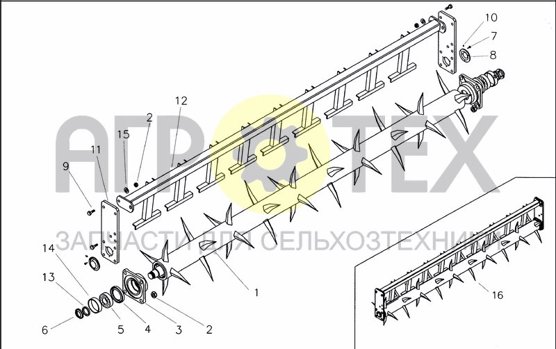 Чертеж SPIKE ROLLER