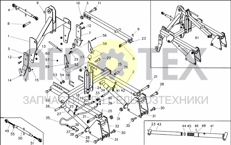 Чертеж HYDRAULIC SEEDER HITCH