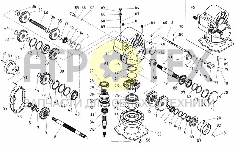 Чертеж GEARBOX (OPTIONAL)