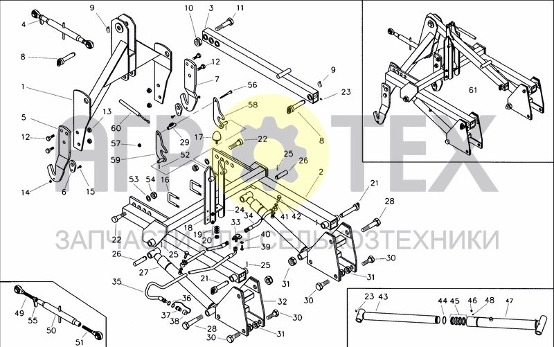 Чертеж HYDRAULIC SEEDER HITCH