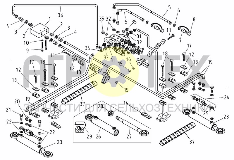 Чертеж HYDRAULIC MARKER SYSTEM