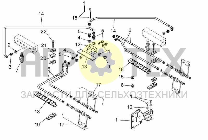 Чертеж ELECTRO-HYDRAULIC COULTER ARM SYSTEM