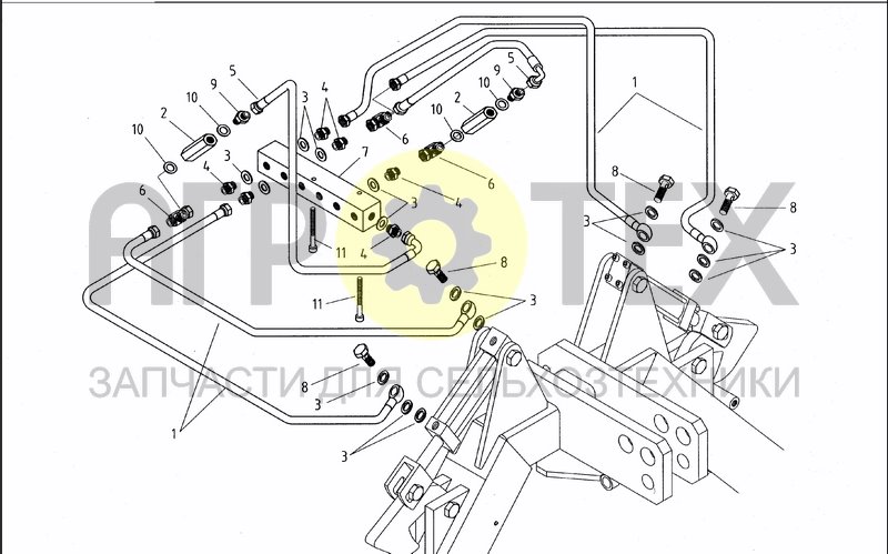 Чертеж UPPER HYDRAULIC SYSTEM