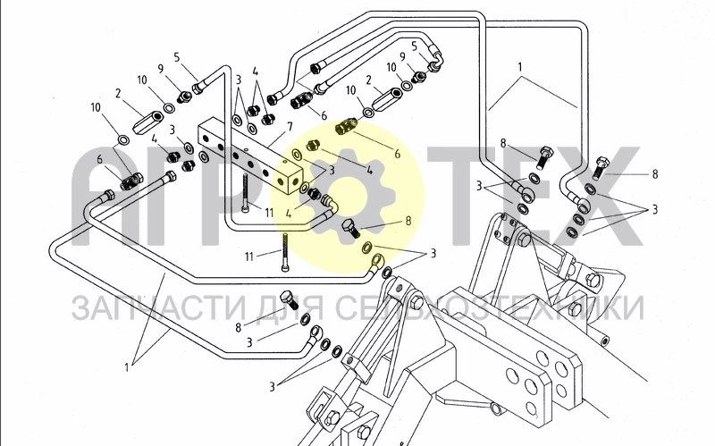 Чертеж UPPER HYDRAULIC SYSTEM