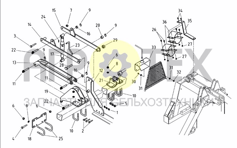 Чертеж DA SEEDER HITCH