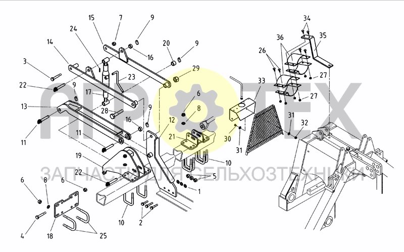 Чертеж DA SEEDER HITCH