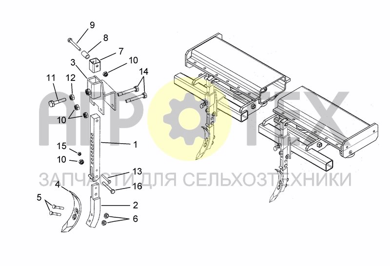 Чертеж TRACK ERADICATOR WITH SHEAR BOLT (OPTIONAL)