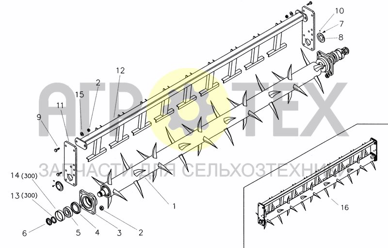 Чертеж SPIKE ROLLER