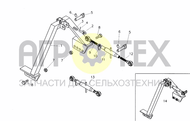 Чертеж DA-SEEDER HITCH (OPTIONAL)