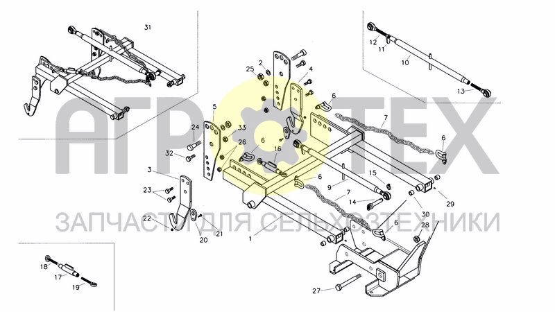 Чертеж MECH.SEEDER HITCH (OPTIONAL)