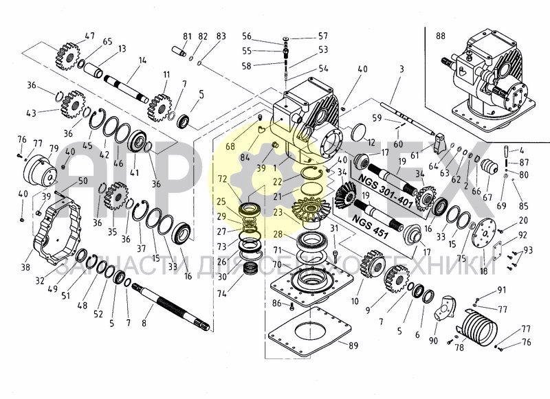 Чертеж GEARBOX (OPTIONAL)