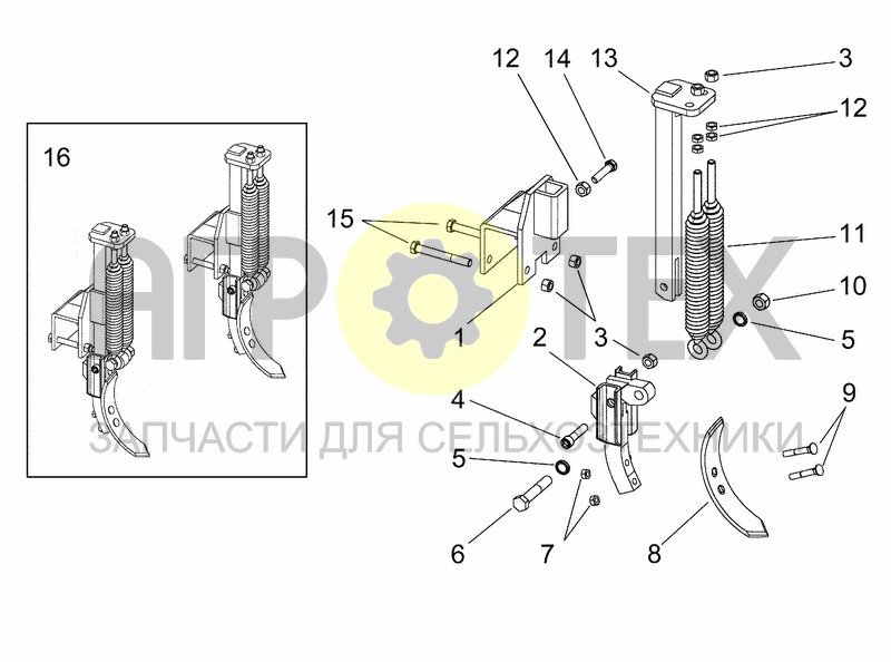 Чертеж TRACK ERADICATOR WITH TWO SPRINGS (OPTIONAL)