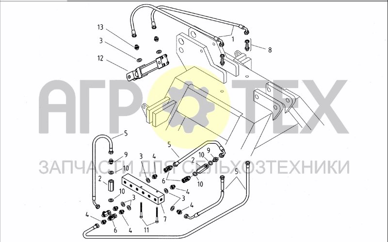 Чертеж UPPER HYDRAULIC SYSTEM