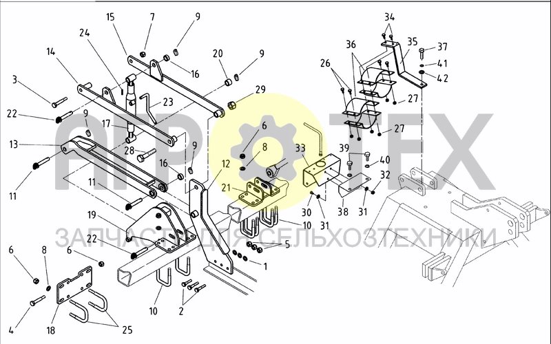 Чертеж DA SEEDER HITCH