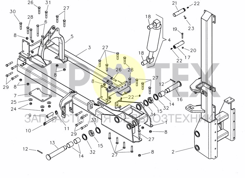 Чертеж HITCH FRAME FOLD NG 400 MF