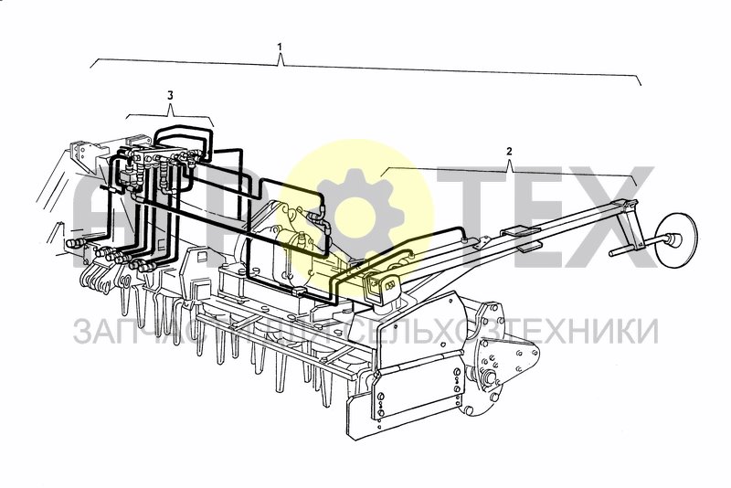 Чертеж SEEDER HITCH AND KIT MARKER OPTIONAL