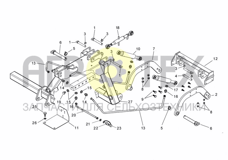 Чертеж HYDRAULIC SEEDER HITCH KIT OPTIONAL