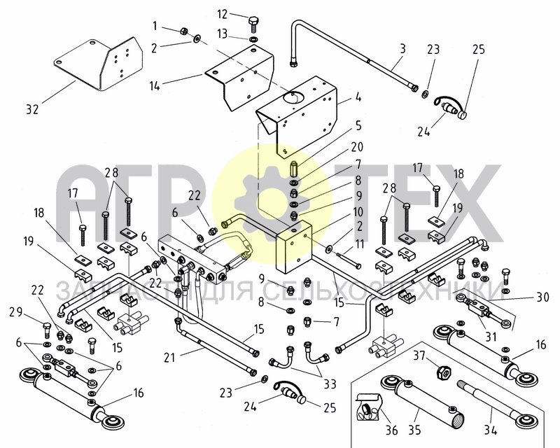 Чертеж HYDRAULIC SYSTEM MARKER OPTIONAL