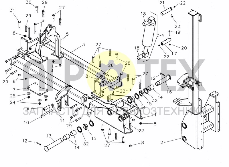 Чертеж HITCH FRAME FOLD NG 500 MF