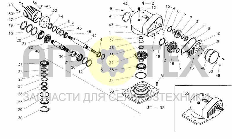 Чертеж GEARBOX (OPTIONAL FOR NGH401)