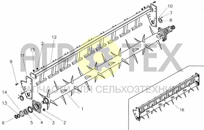 Чертеж SPIKE ROLLER