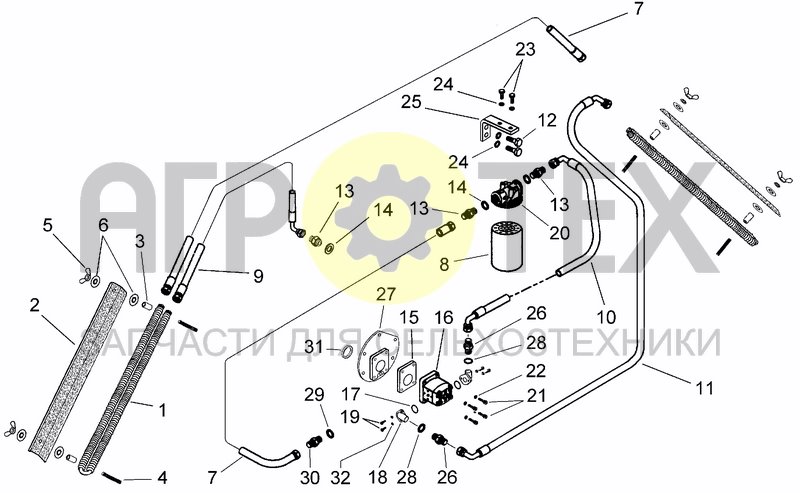 Чертеж OIL COOLER SYSTEM FOR GE59