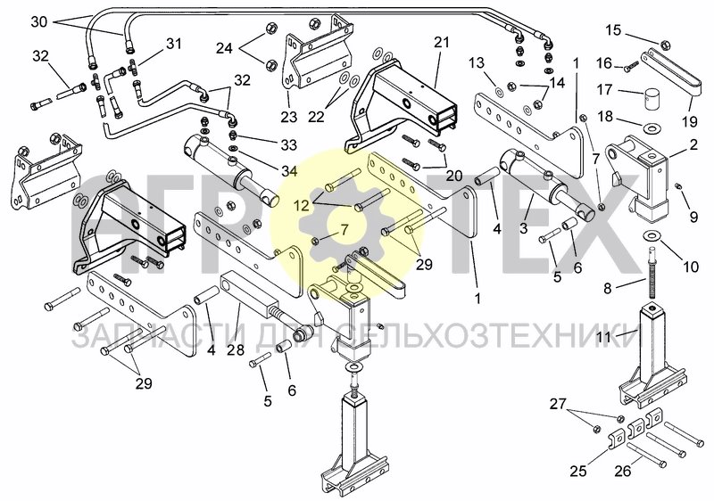 Чертеж SEED DRILL HITCH