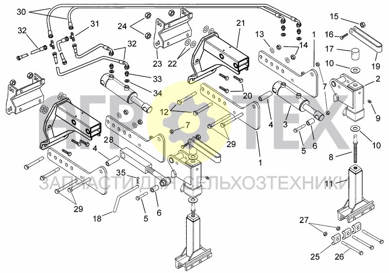 Чертеж SEED DRILL HITCH