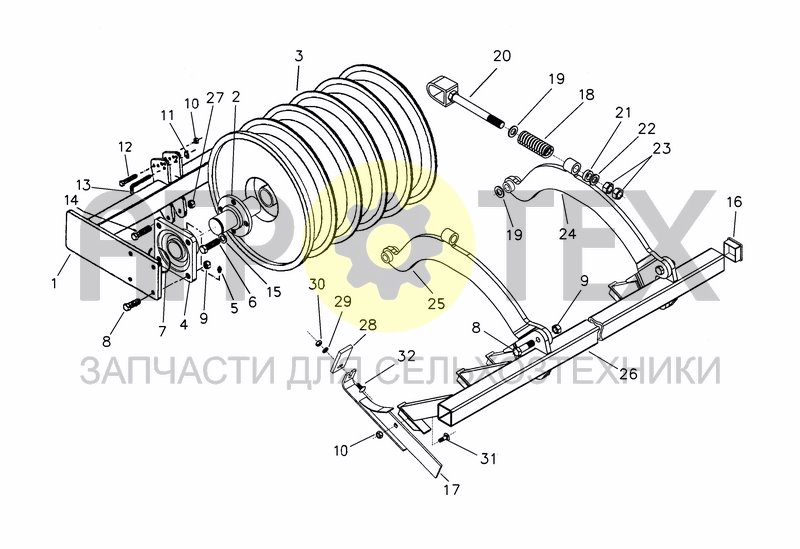 Чертеж DISC ROLLER FOLD NGS F35 600