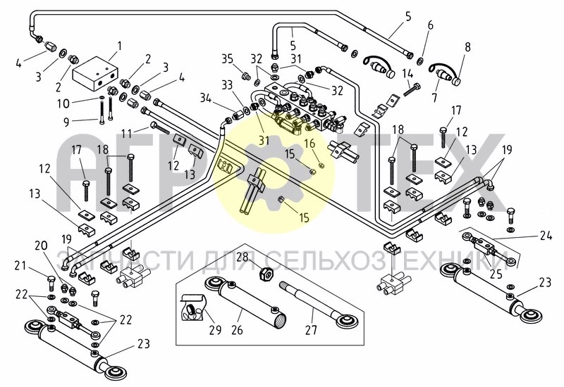 Чертеж HYDRAULIC MARKER SYSTEM