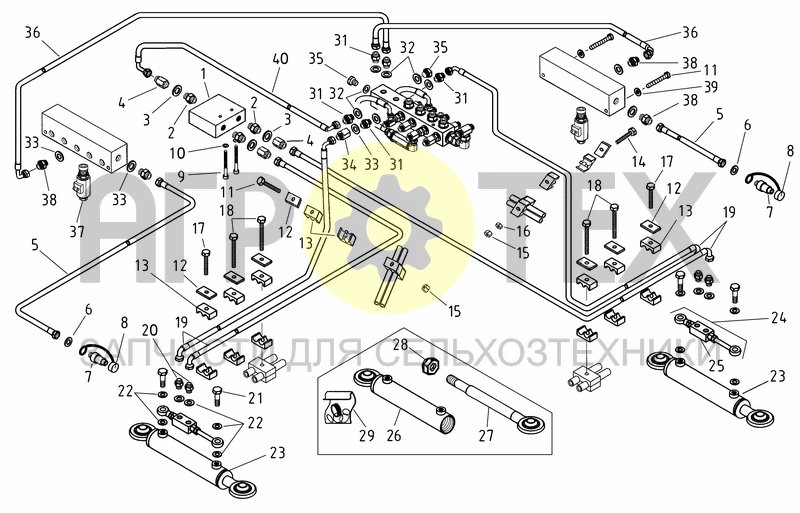 Чертеж ELECTRO-HYDRAULIC MARKER SYSTEM