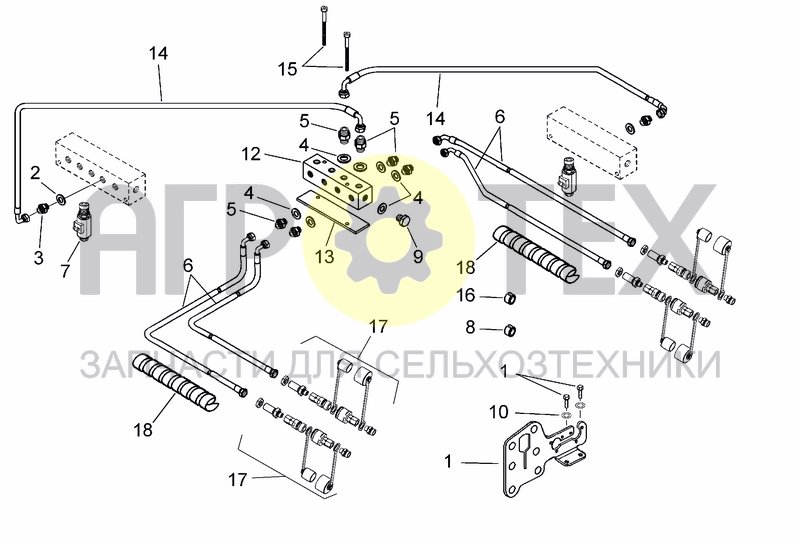 Чертеж ELECTRO-HYDRAULIC COULTER ARM SYSTEM