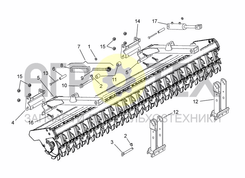 Чертеж PACKER ROLLER COULTER KIT ARM