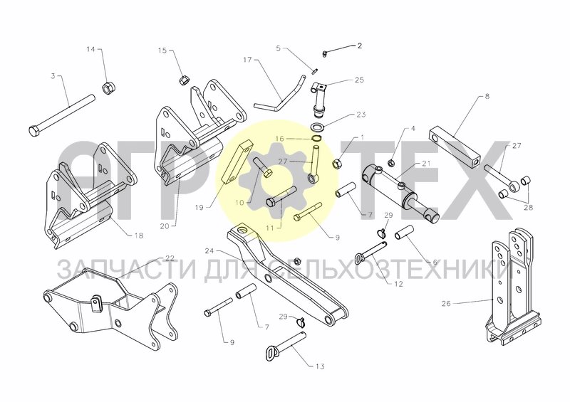 Чертеж DISC ROLLER COULTER KIT ARM