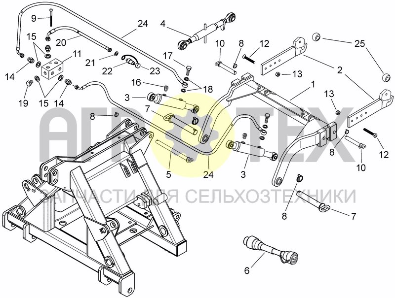 Чертеж HYDRAULIC SEEDER HITCH