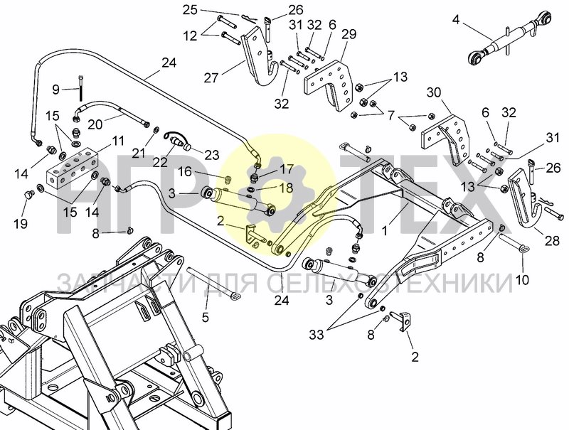 Чертеж SEEDER ATTACHMENT DF1 AND DF2