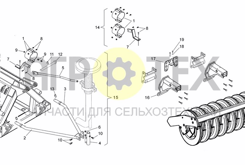 Чертеж SEED DRILL HOSES CONNECTION