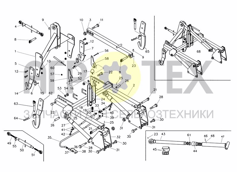 Чертеж HYDRAULIC SEEDER HITCH