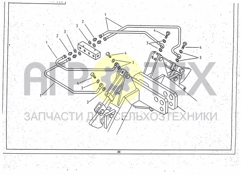 Чертеж UPPER HYDRAULIC SYSTEM