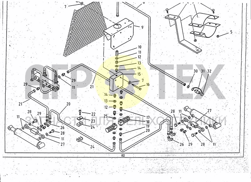 Чертеж HYDRAULIC SYSTEM FOR MARKERS