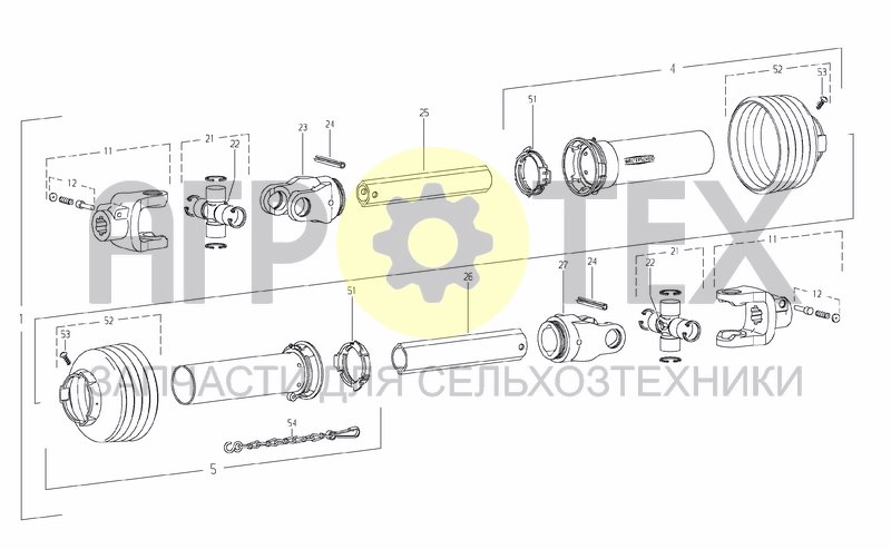 Чертеж UNIVERSAL-JOINT SHAFT