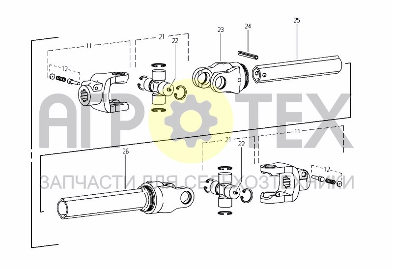 Чертеж UNIVERSAL-JOINT SHAFT