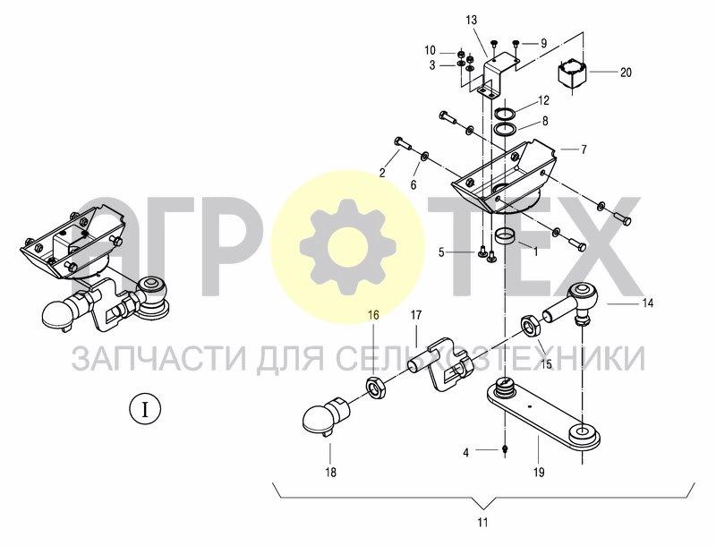 Чертеж DRAWBAR SENSORS ASSEMBLED FORCED STEERING +A 2018 option