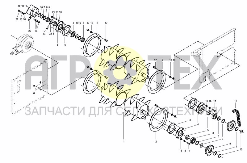 Чертеж METERING ROLLER SUSPENSION