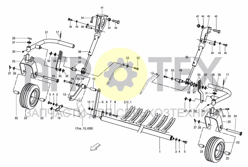 Чертеж PICK-UP 1.9 ROLLER AND GUIDE PLATE +A 2016; +0196