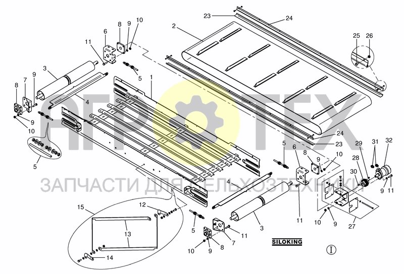 Чертеж SIDE DELIVERY BELT SILOKING +A 2017 option