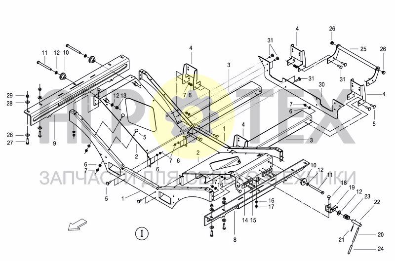 Чертеж SIDE DELIVERY BELT TRAY MECHANISM ASSEMBLED +A 2017 option