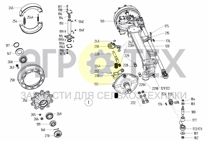 Чертеж BPW TRAILING AXLE FOR COMPRESSED AIR BRAKE